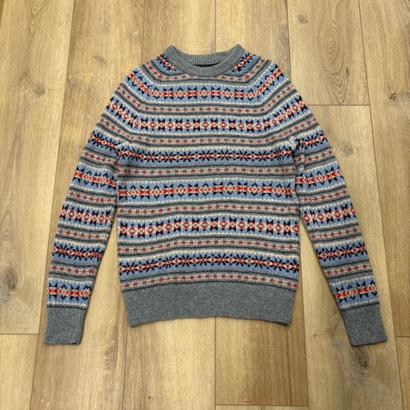 J. Crew Other - 🌟J. CREW🌟 MENS WOOL BLEND FAIR ISLE CREWNECK SWEATER GREY SZ XS